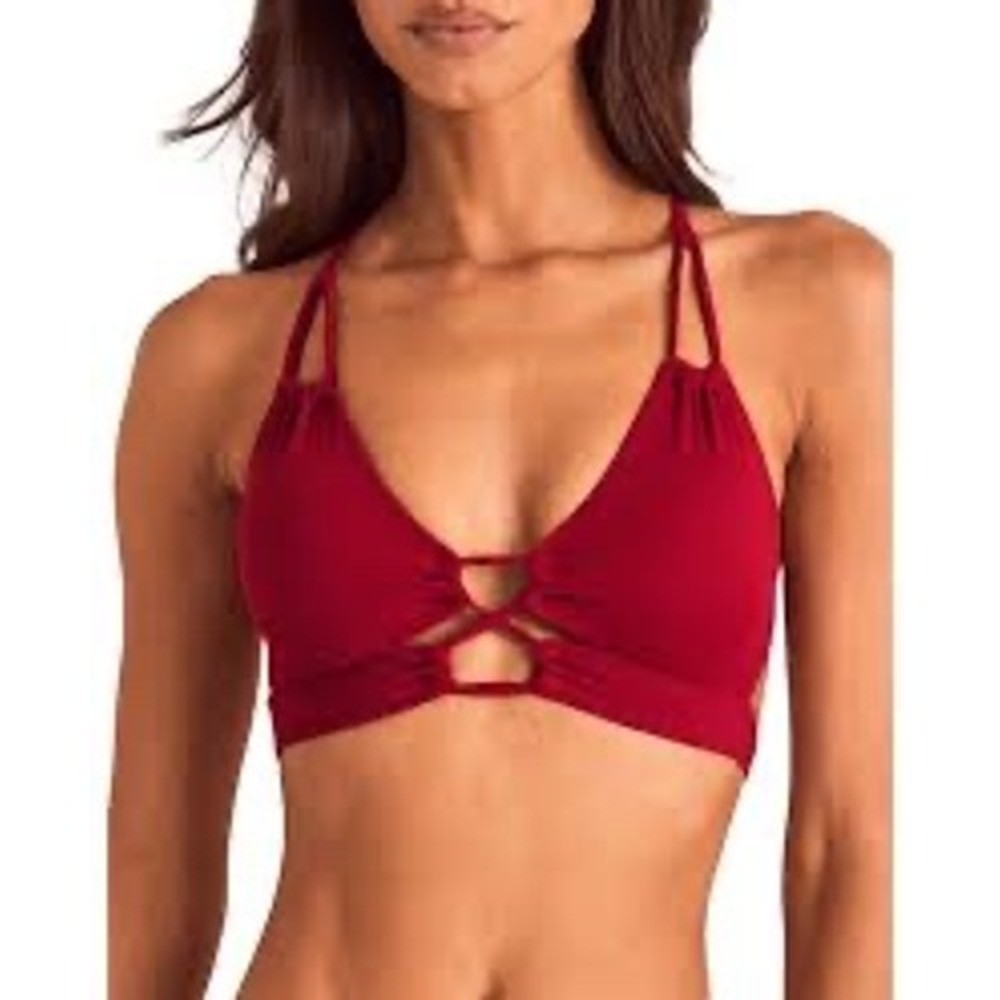 Adore Me Red Strappy Bikini Top Medium NWT